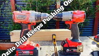 Brushless Ozito Einhell Drill Driver vs Milwaukee M18 hammer drill comparison.