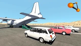 КРУШЕНИЕ ГРУЗОВОГО САМОЛЕТА С РУССКИМИ МАШИНАМИ | BeamNG.drive