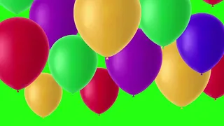 Футажи переходы "Воздушные шары" на зеленом фоне.