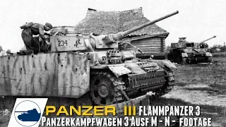 Rare WW2 Panzer III Ausf M - N - K - FlammPanzer 3 - Panzerkampfwagen 3 footage part 5.