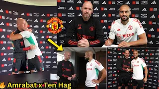 Amrabat meets Erik ten Hag at Carrington 🔥, see what Ten Hag told Sofyan Amrabat.