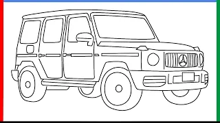 Easy Trick to draw Mercedes G wagon | How to draw G wagon step by step for beginners