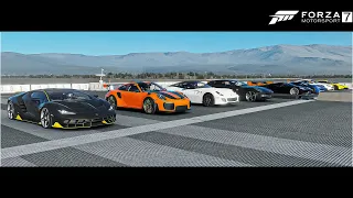 FM7 - Top 15 Fastest Lamborghini Supercars Drag Race (All Stock)