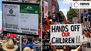 Thousands gather in Melbourne to protest vaccine mandates