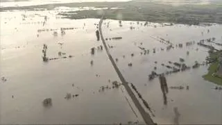 UK floods: Somerset flood zone - video