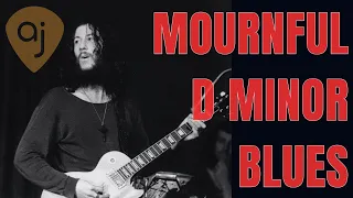 Mournful Minor Blues Jam Track In D | Guitar Backing Track (42.6 BPM)