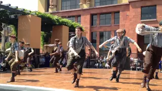 Cast of NEWSIES performed at the Walt Disney Studio lot