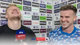 "It only took 6 years and a new hairline!" 🤣 | Ramsdale jokes about Holding's first PL goal