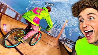 Going Off The MEGA RAMP In Realistic Bike Game!