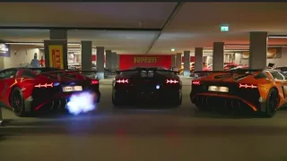 Lamborghini Aventador SVJ FLAMES & sound symphony!!