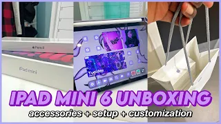 IPAD MINI 6 UNBOXING 2022 | apple pencil, accesories, setup & customization