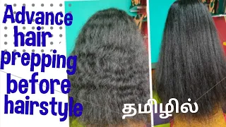 Advance hair prepping for bridal before hairstyle in tamil | Deekshitha studio..