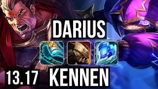 DARIUS vs KENNEN (TOP) | 2.0M mastery, 1500+ games, 12/2/6, Godlike | NA Challenger | 13.17