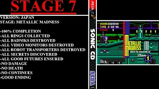 Sonic CD [Japan] (Sega Mega CD) - (Stage 7 - Metallic Madness | 100% Completion | Good Ending)