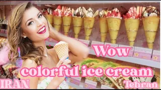 Walk Iran Tehran Opal shopping center2023:Ice cream cake in 3 minutes in Opal,Tehran iranبستنی رولی