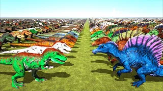 1000 REX VS 1000 SPINOS! | EPIC BATTLE