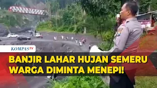 Momen Polisi Ingatkan Warga Menghindar saat Banjir Lahar Hujan Gunung Semeru