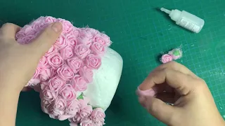 Urso com rosas de EVA passo a passo