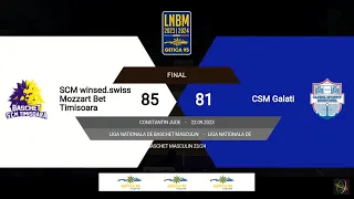 LNBM Getica 95 2023-2024: SCM winsed.swiss Mozzart Bet Timișoara - CSM Galați