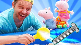 Свинка Пеппа и металлодетектор! Peppa Pig в видео про игрушки Служба Спасения - Новые Серии