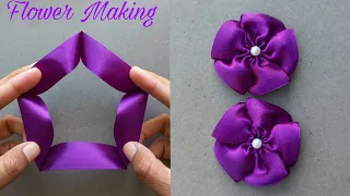DIY: How to make an adorable fabric rose flower in just few minutes! | DIY Flower