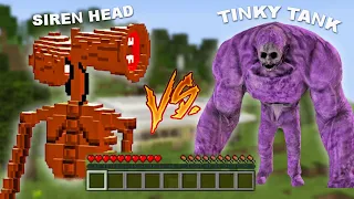 SIREN HEAD VS GIANT TINKY TANK IN MINECRAFT