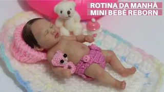 ROTINA DA MANHÃ COM A MINI BEBÊ REBORN DE SILICONE SÓLIDO ANINHA