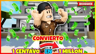 CONVIERTO UN CENTAVO EN UN MILLON🤑 Roblox Brookhaven rp Mini Pelicula (Historia de roblox con voces)