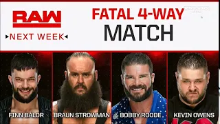 WWE Raw 11/6/18 - Balor vs. Strowman vs. Roode vs. Owens - Official Match Card