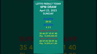 LOTTO RESULT TODAY 9PM DRAW APRIL 23, 2023 #shorts