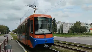 Коломна Московская область.Трамвай 71-407 УВЗ 041 маршрут 8