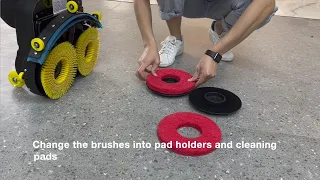 Battery-Powered Walk Behind Auto Small Hand Push Floor Cleaning Scrubber Machine