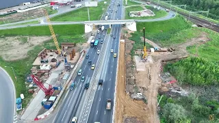 Новый путепровод на 25км ленинградского шоссе и развязка с Международным шоссе