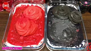 RED vs BLACK! Mixing Random into GLOSSY Slime ! Satisfying Slime Video #334