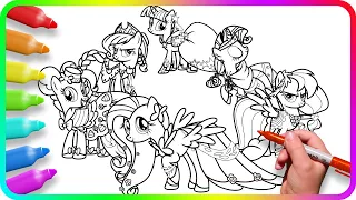 Coloring Pages MY LITTLE PONY - New Dress / How to color My Little Pony. Easy Drawing Tutorial Art