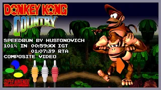 Donkey Kong Country ~ 101% Speedrun [59 min (IGT) / 1:07:39 (RTA)]