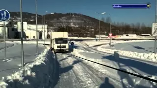 2012-01-18 Zásah - Zapadlý kamion u stanice - Jeseník, U Bělidla