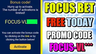 💫FOCUS BET PROMO CODE🔥 100% Real & Active || Per day New Codes....