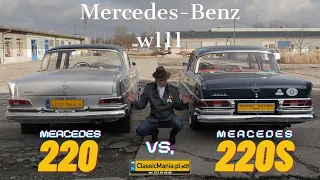 Mercedes Benz w111 "Skrzydlak" Fintail Heckflosse 220b vs 220Sb Classic Car Test w110 w112 300se