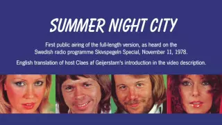 ABBA Summer Night City - first public airing of full-length version