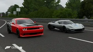 Forza 7 Drag race: Koenigsegg Agera vs Dodge Demon (Tuned)