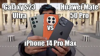 iPhone 14 Pro Max vs Galaxy S23 Ultra vs Huawei Mate 50 Pro: Comparativa definitiva