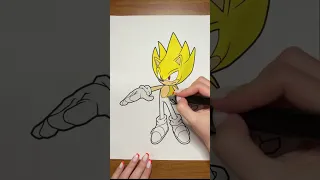 Coloring Super Sonic flying easy #shorts #sonic #supersonic #sonicthehedgehog #yellowsonic