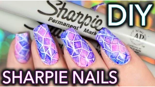 Sharpie Watercolour Nail Art WITH PATTERN!!!