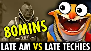 LATE GAME ANTIMAGE VS LATE GAME TECHIES!! INSANE 80MINS CRAZY BATTLE | TECHIES OFFICIAL