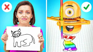 INCREDIBLE ART BATTLES AND BEST ART HACKS || Drawing Tips You Need to Try by 123 GO! Series