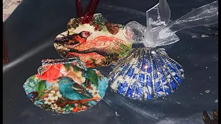 The most STUNNING Diy Decoupage shell ornament on the web!