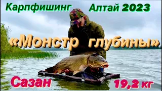 Карпфишинг на Алтае 🎣🔝 Монстр глубины - сазан 19,2 кг. Рыбалка, август 2023.