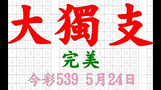 【539鬼谷子】5月24日 上期中23 37 今彩539 大獨支