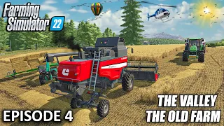 Cutting WHEAT with AUTO-LEVELING Harvester | The Valley The Old Farm | Farming Simulator 22